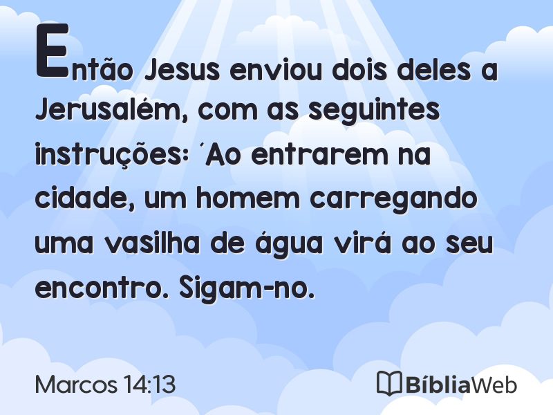 Marcos 14:13 em imagem para compartilhar