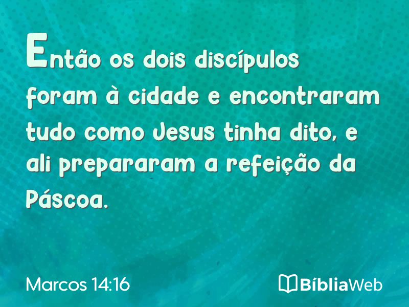 Marcos 14:16 em imagem para compartilhar