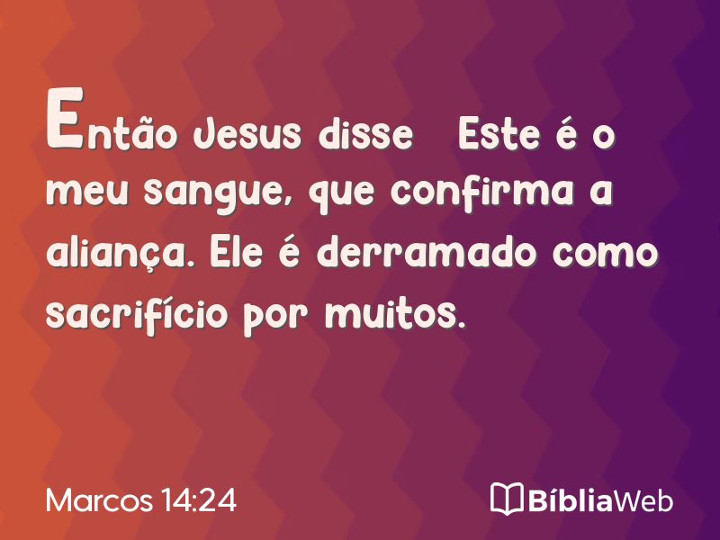 Marcos 14:24 em imagem para compartilhar