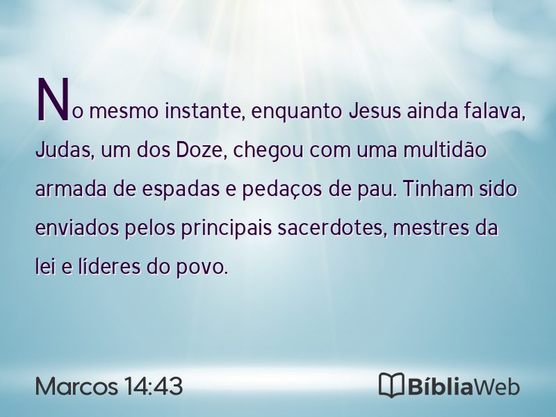 Marcos 14:43 em imagem para compartilhar