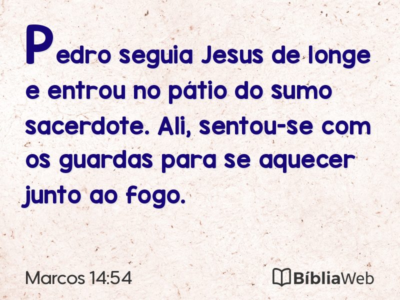 Marcos 14:54 em imagem para compartilhar
