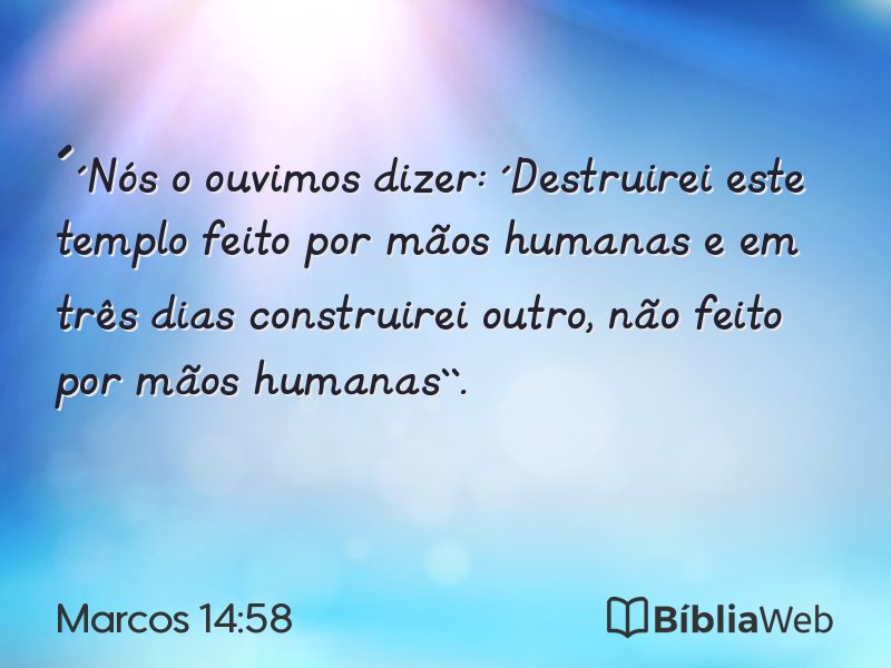 Marcos 14:58 em imagem para compartilhar