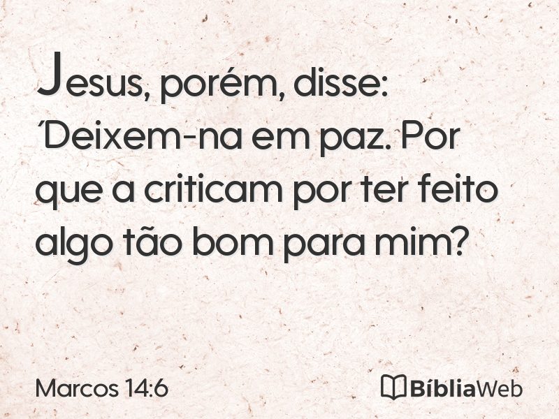 Marcos 14:6 em imagem para compartilhar