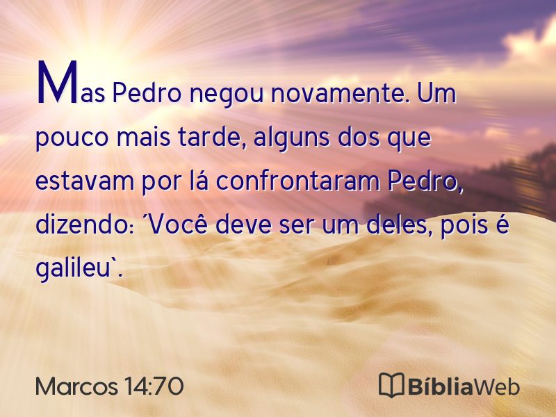Marcos 14:70 em imagem para compartilhar