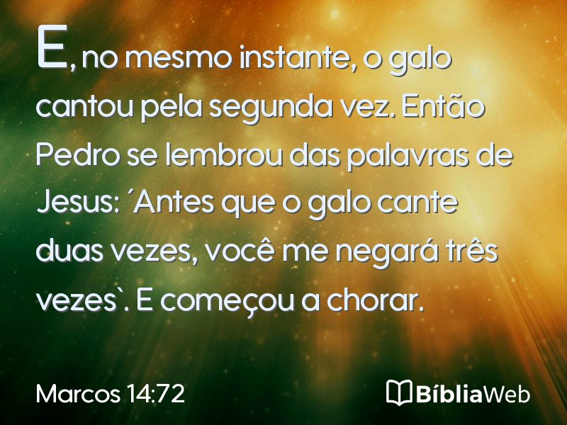 Marcos 14:72 em imagem para compartilhar