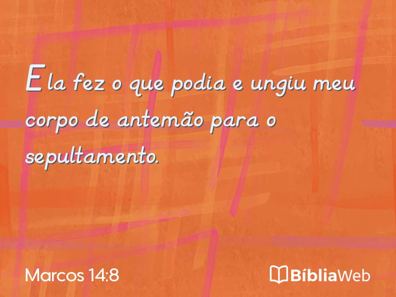 Marcos 14:8 em imagem para compartilhar