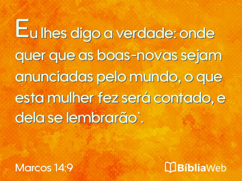 Marcos 14:9 em imagem para compartilhar
