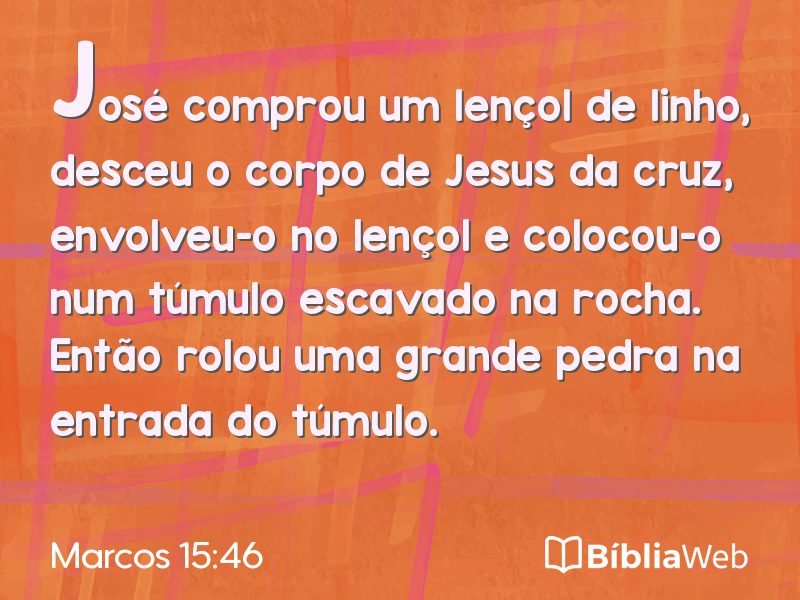 Marcos 15:46 em imagem para compartilhar