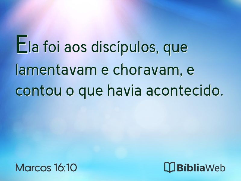 Marcos 16:10 em imagem para compartilhar