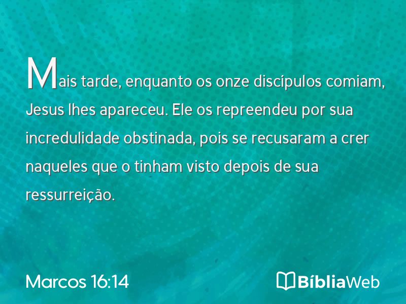 Marcos 16:14 em imagem para compartilhar