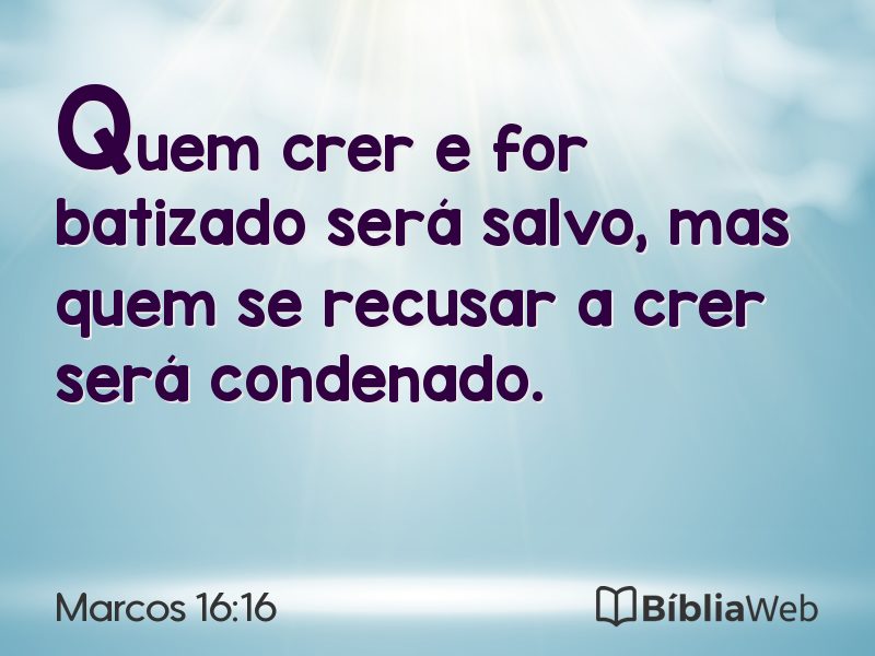 Marcos 16:16 em imagem para compartilhar