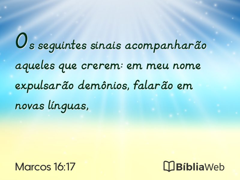 Marcos 16:17 em imagem para compartilhar