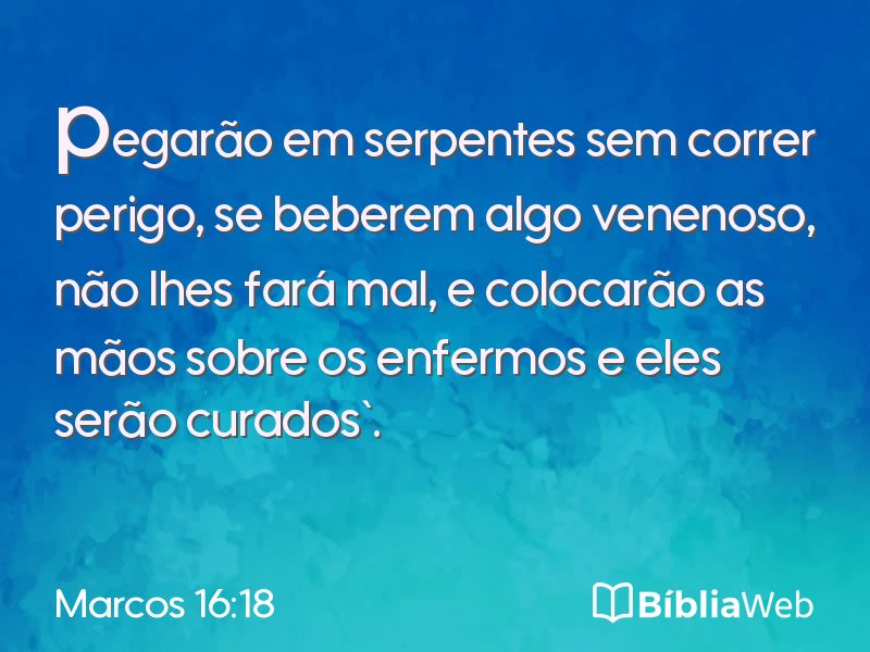 Marcos 16:18 em imagem para compartilhar