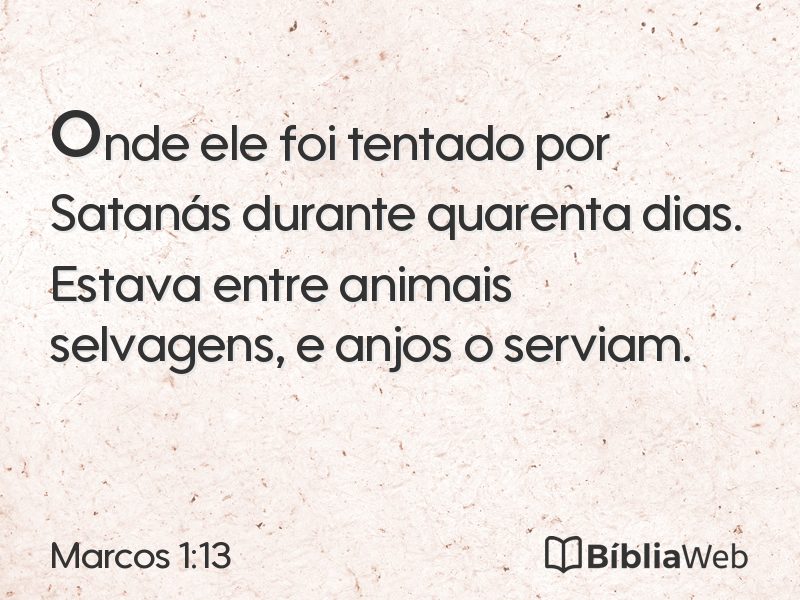 Marcos 1:13 em imagem para compartilhar