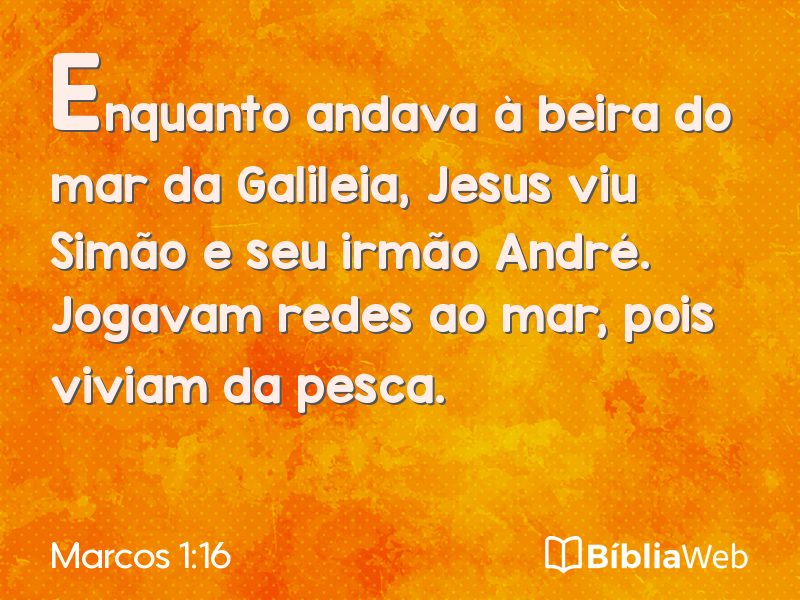 Marcos 1:16 em imagem para compartilhar