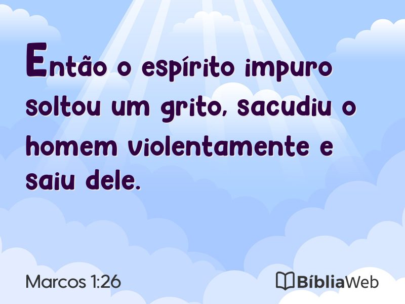 Marcos 1:26 em imagem para compartilhar