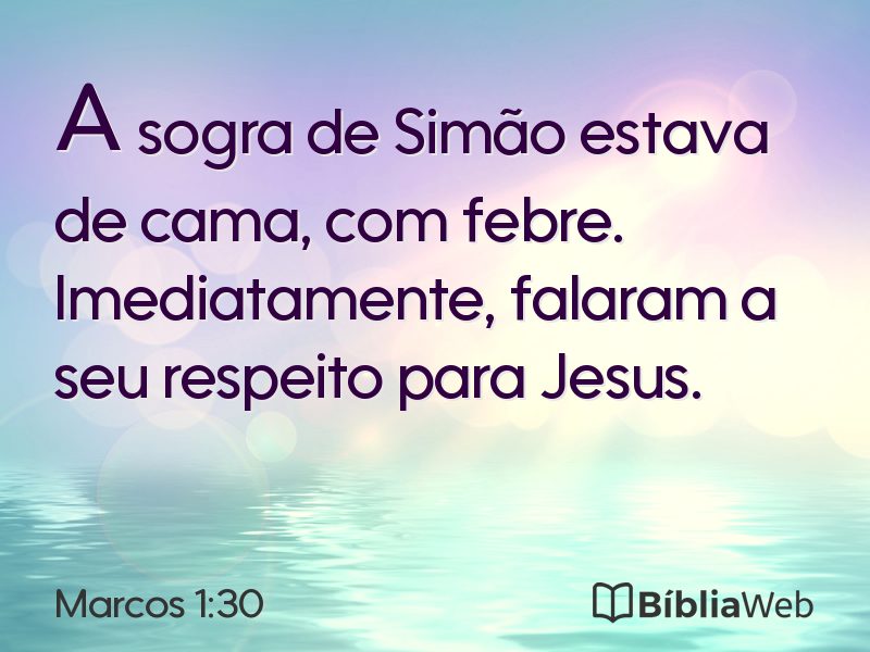 Marcos 1:30 em imagem para compartilhar