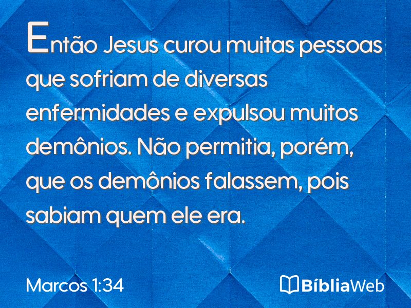 Marcos 1:34 em imagem para compartilhar