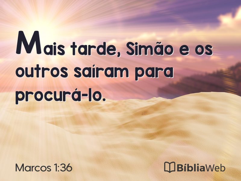 Marcos 1:36 em imagem para compartilhar