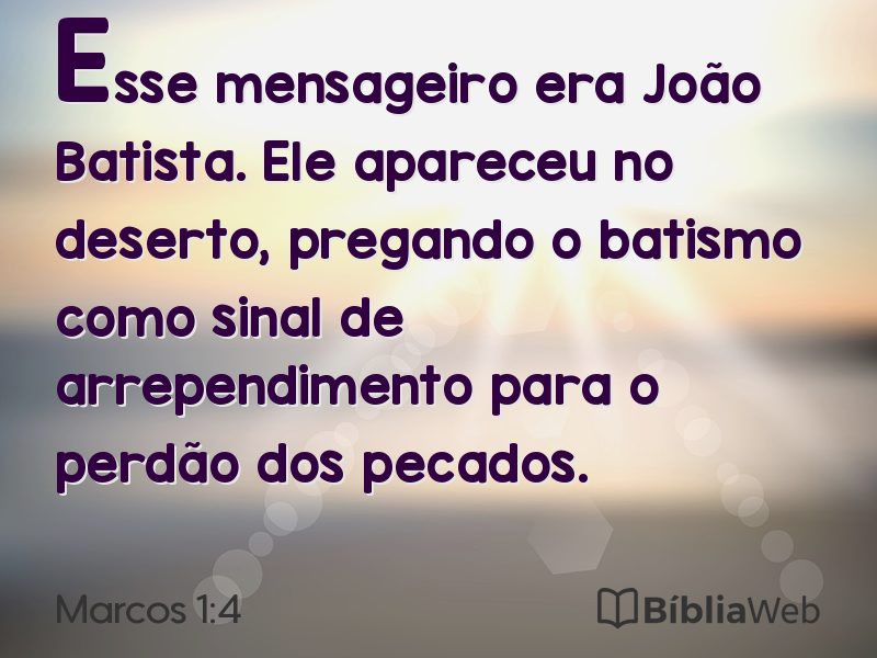 Marcos 1:4 em imagem para compartilhar
