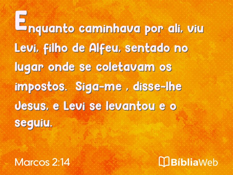 Marcos 2:14 em imagem para compartilhar