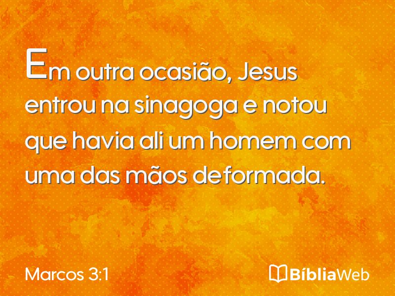 Marcos 3:1 em imagem para compartilhar