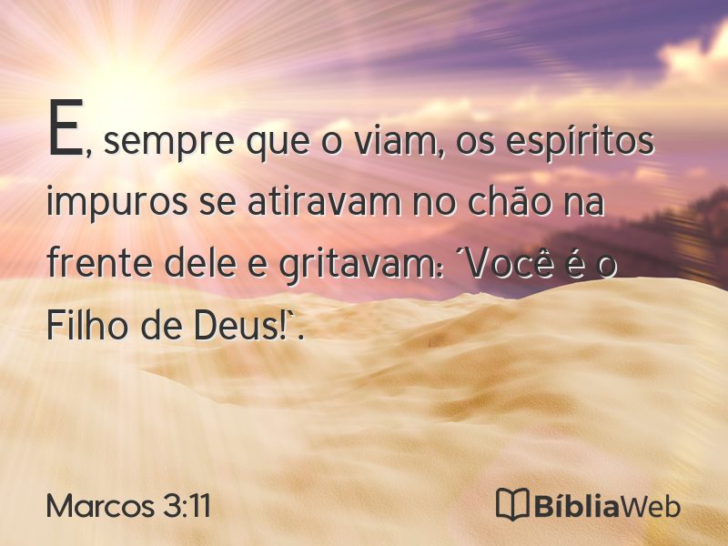Marcos 3:11 em imagem para compartilhar