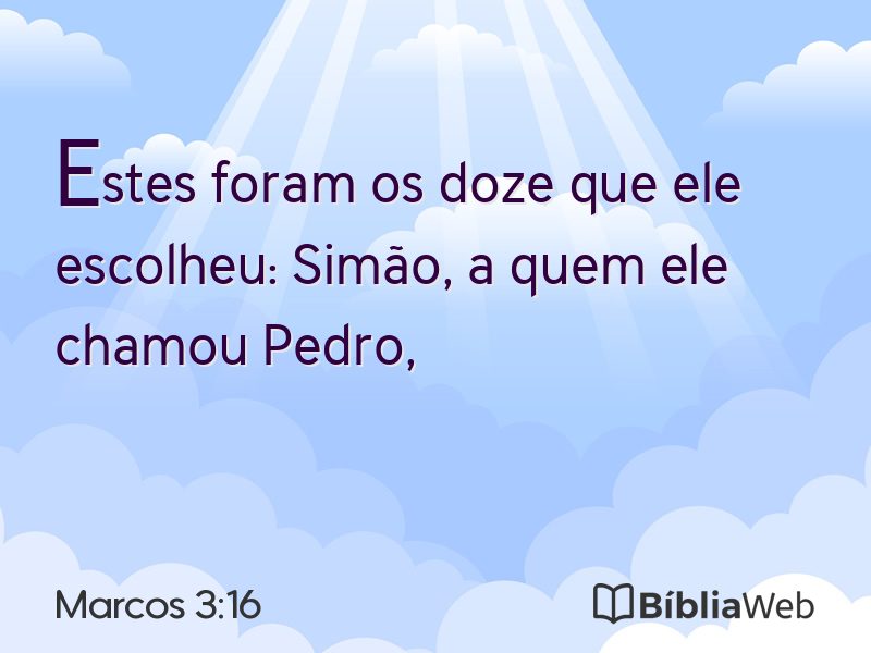 Marcos 3:16 em imagem para compartilhar