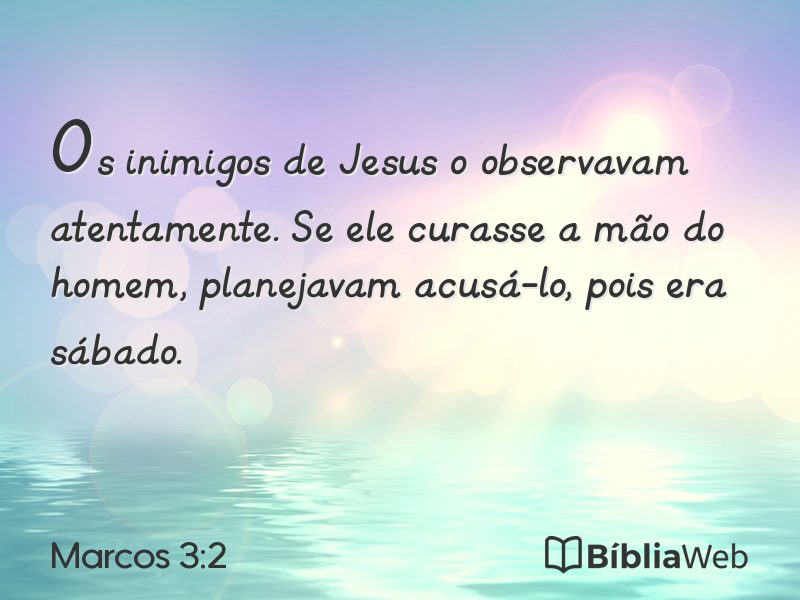 Marcos 3:2 em imagem para compartilhar