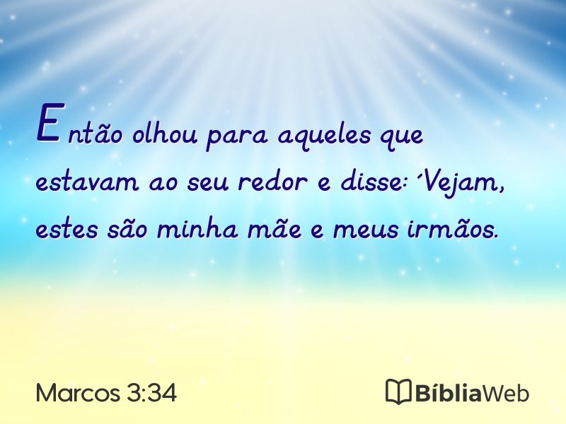 Marcos 3:34 em imagem para compartilhar