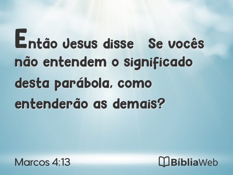 Marcos 4:13 em imagem para compartilhar