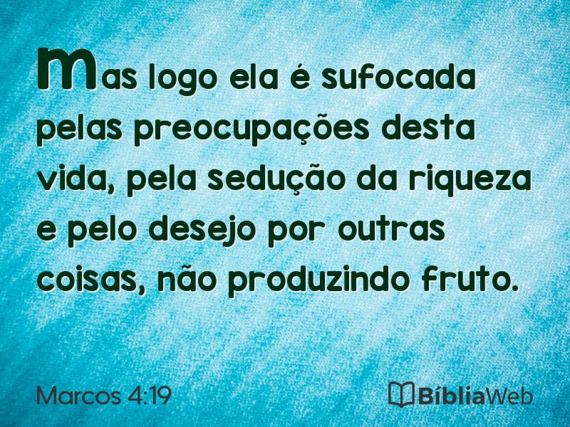 Marcos 4:19 em imagem para compartilhar