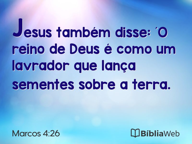 Marcos 4:26 em imagem para compartilhar