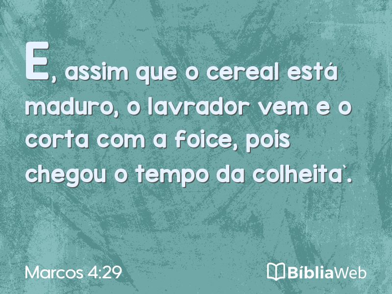 Marcos 4:29 em imagem para compartilhar