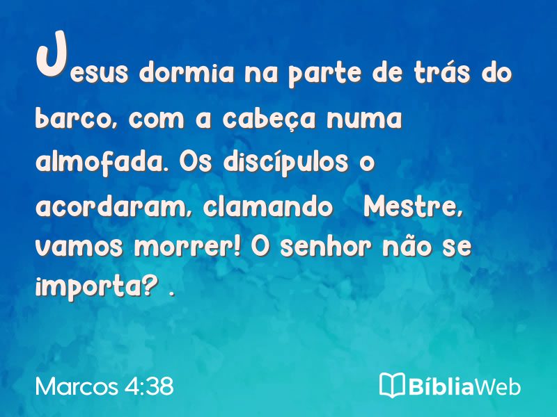 Marcos 4:38 em imagem para compartilhar
