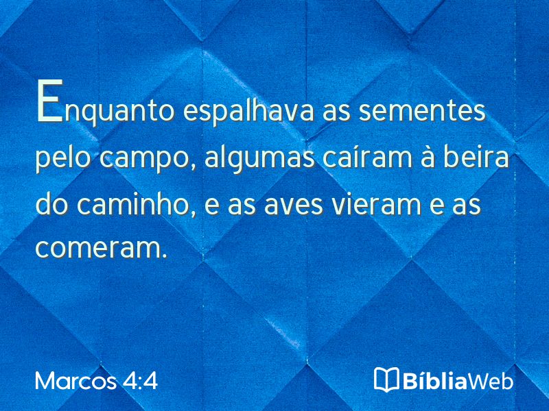 Marcos 4:4 em imagem para compartilhar