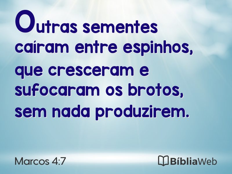 Marcos 4:7 em imagem para compartilhar