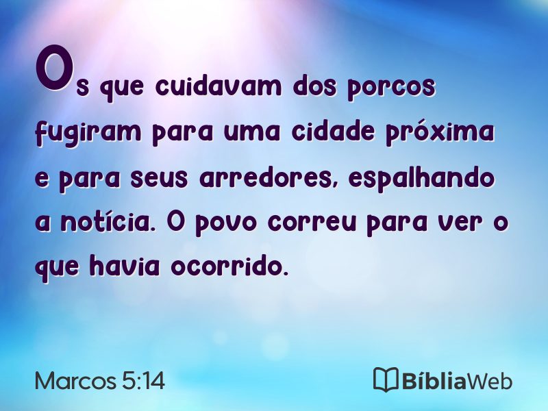 Marcos 5:14 em imagem para compartilhar
