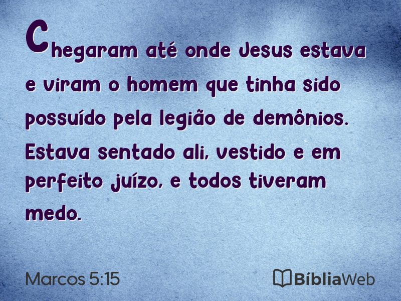 Marcos 5:15 em imagem para compartilhar
