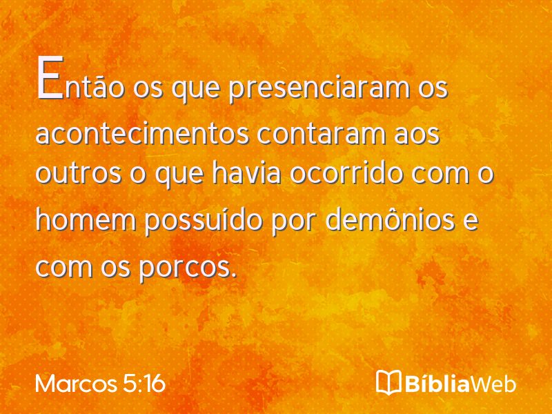 Marcos 5:16 em imagem para compartilhar