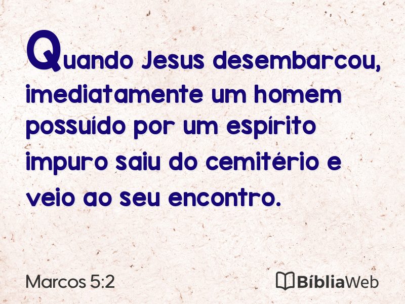 Marcos 5:2 em imagem para compartilhar