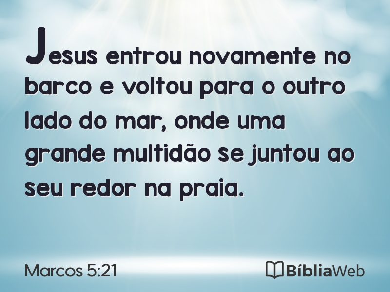 Marcos 5:21 em imagem para compartilhar