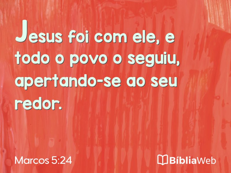 Marcos 5:24 em imagem para compartilhar