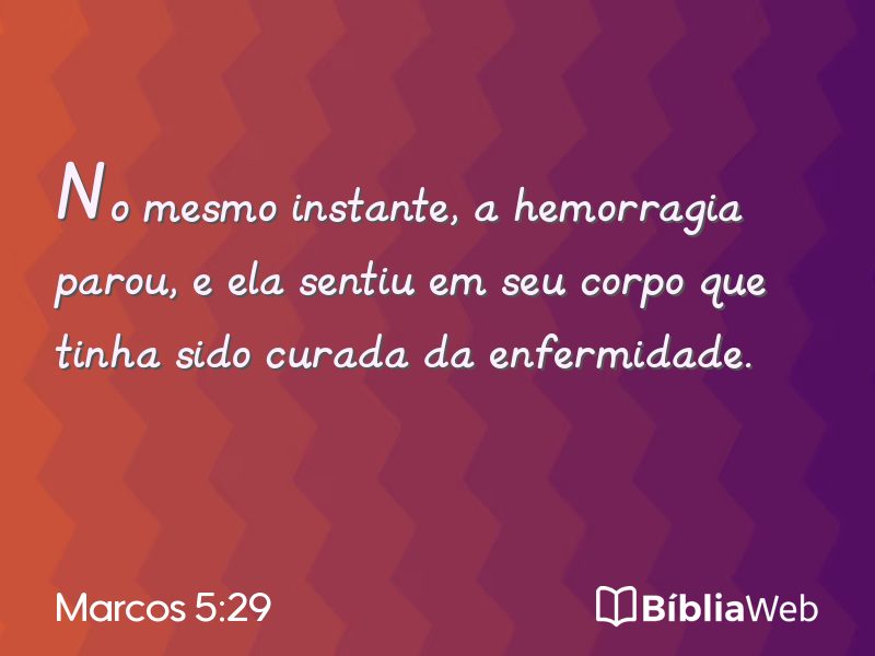 Marcos 5:29 em imagem para compartilhar