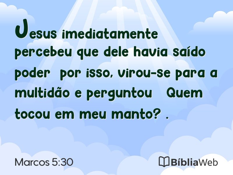 Marcos 5:30 em imagem para compartilhar