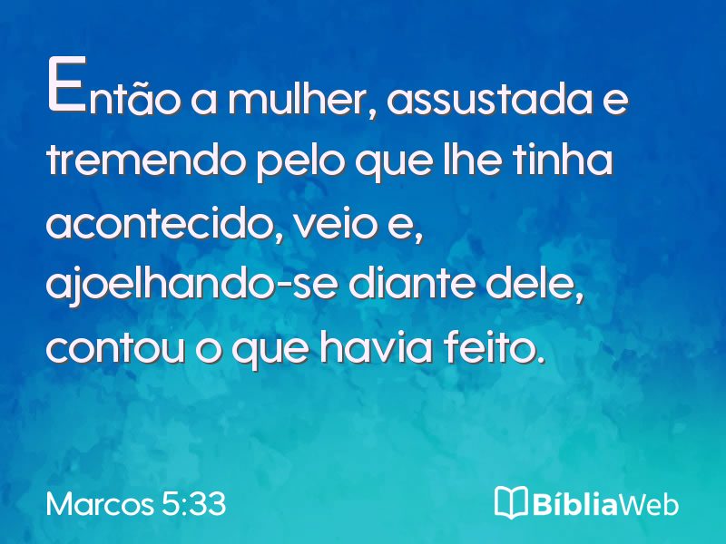 Marcos 5:33 em imagem para compartilhar