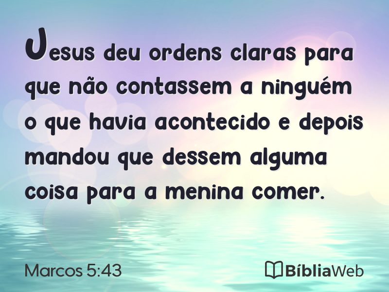 Marcos 5:43 em imagem para compartilhar