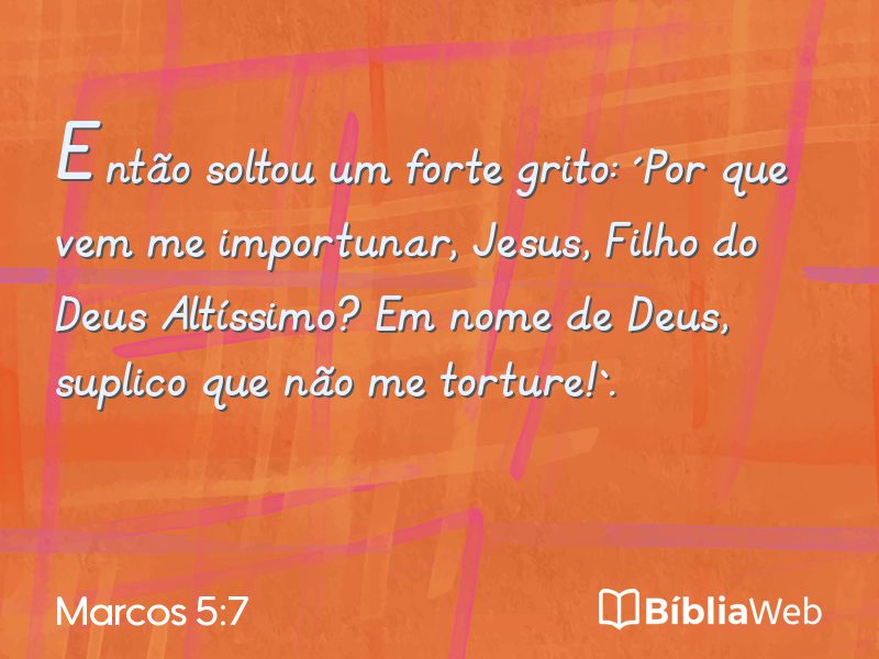 Marcos 5:7 em imagem para compartilhar