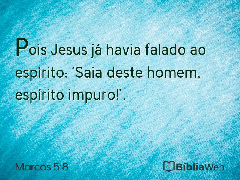 Marcos 5:8 em imagem para compartilhar