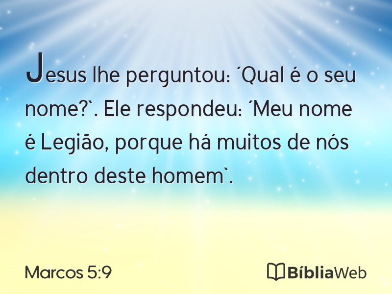Marcos 5:9 em imagem para compartilhar